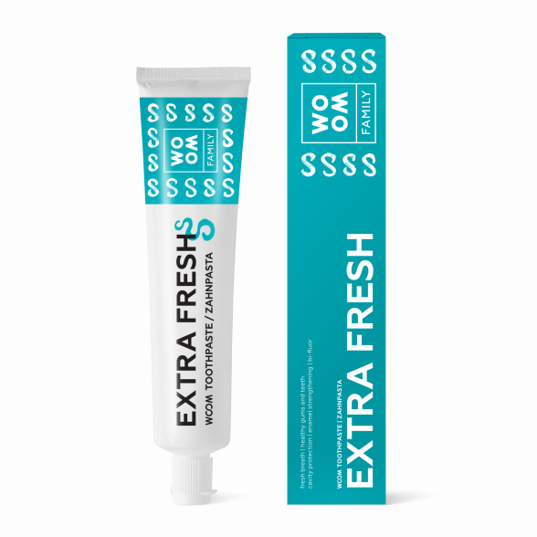 Toothpaste <br> <strong> WOOM FAMILY<br> EXTRA FRESH</strong><br><br><br>