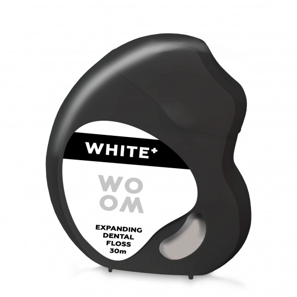 WHITE<sup>+</sup><br> <strong>Expanding Dental Floss</strong><br><br><br>